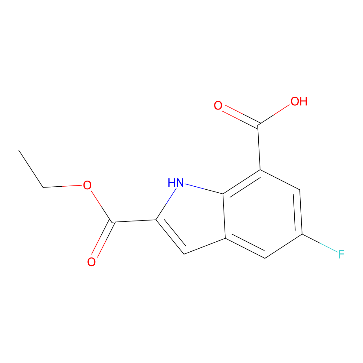 5-Fluoro-indole-2,7-dicarboxylic acid 2-ethyl ester molecular structure, CAS 1167055-90-4