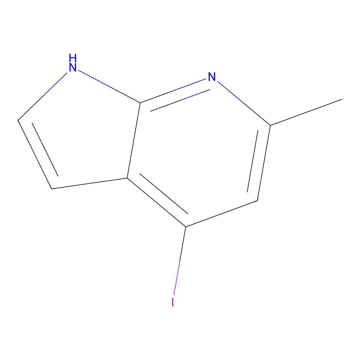 4-Iodo-6-methyl-1H-pyrrolo[2,3-b]pyridine molecular structure, CAS 1167055-95-9