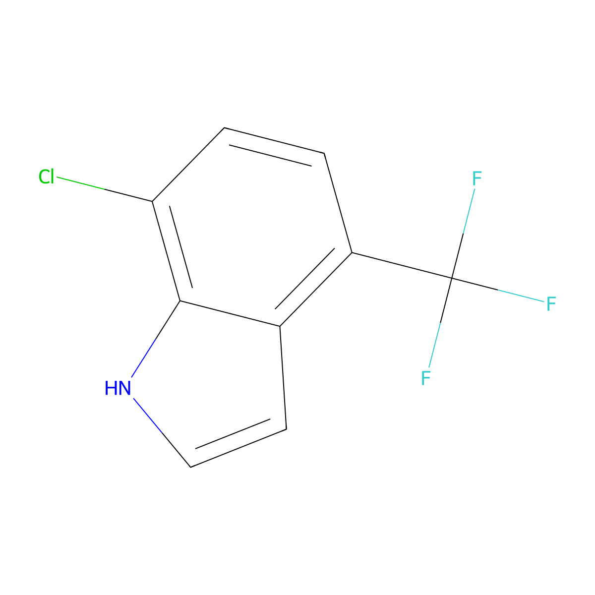 7-chloro-4-(trifluoromethyl)-1H-indole molecular structure, CAS 1167055-96-0