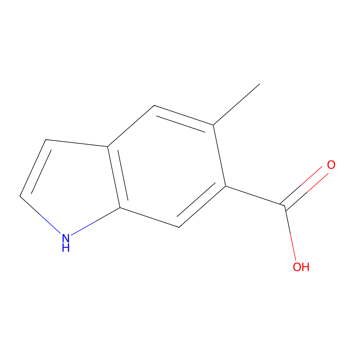 5-methyl-1H-indole-6-carboxylic acid molecular structure, CAS 1167056-00-9