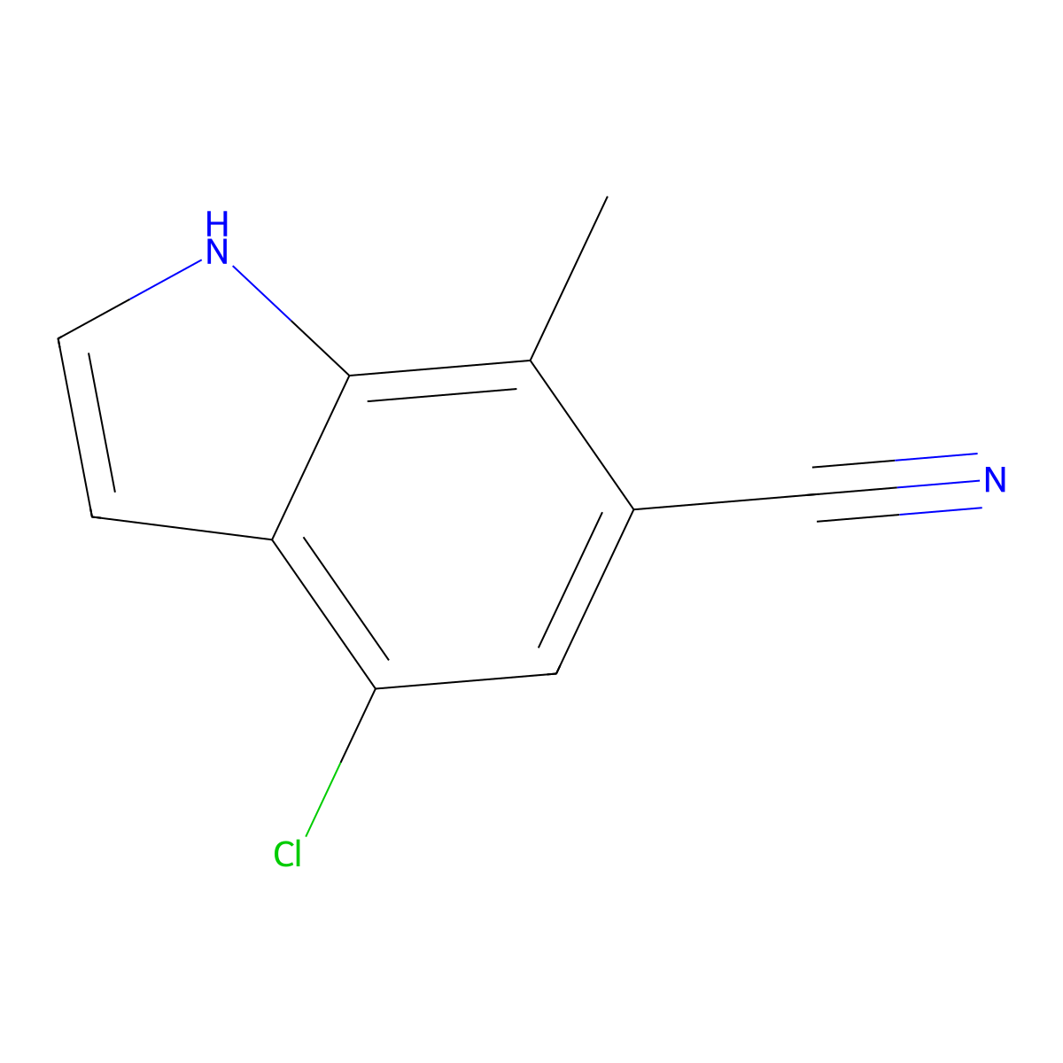 4-Chloro-6-cyano-7-methyl-1H-indole molecular structure, CAS 1167056-04-3