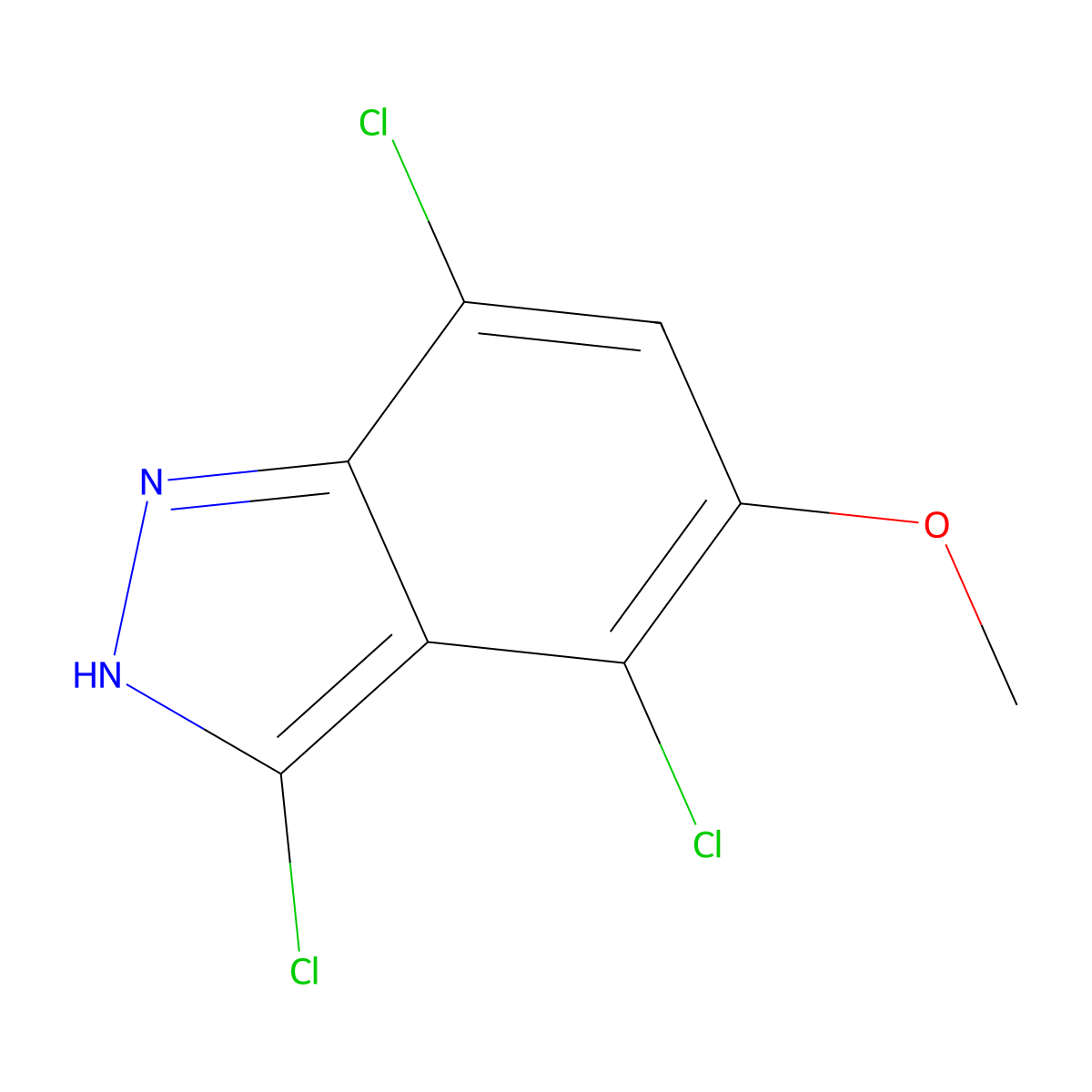 3,4,7-Trichloro-5-methoxy-1H-indazole molecular structure, CAS 1167056-07-6