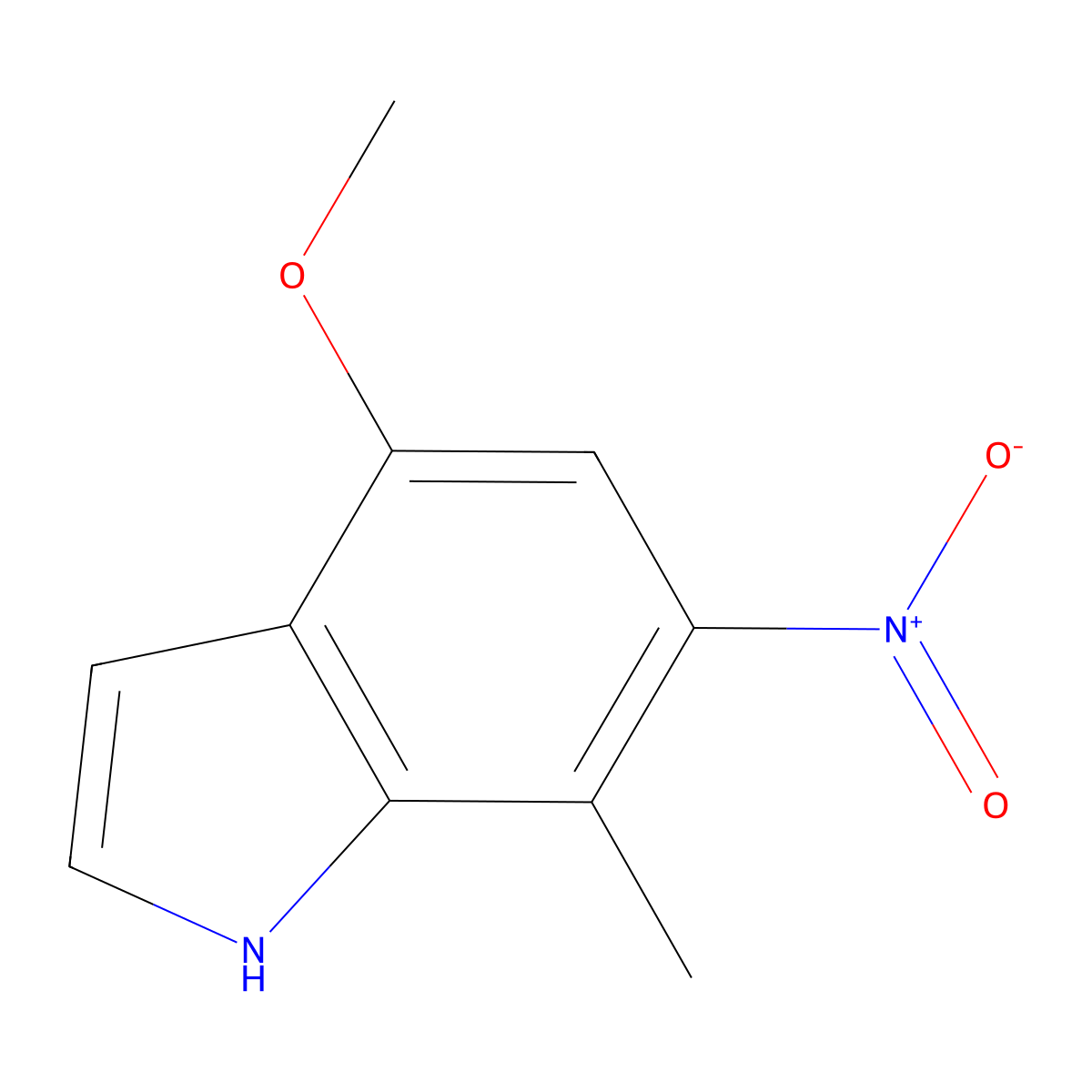 4-methoxy-7-methyl-6-nitro-1H-indole molecular structure, CAS 1167056-08-7