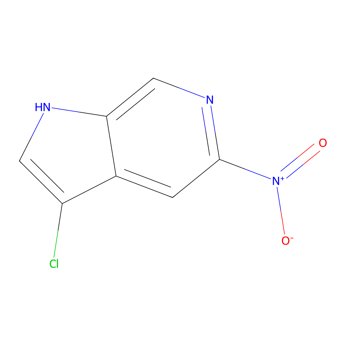 3-chloro-5-nitro-1H-pyrrolo[2,3-c]pyridine molecular structure, CAS 1167056-11-2