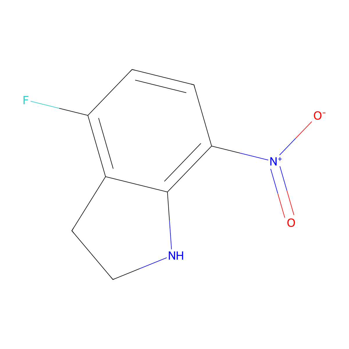4-fluoro-7-nitro-2,3-dihydro-1H-indole molecular structure, CAS 1167056-12-3