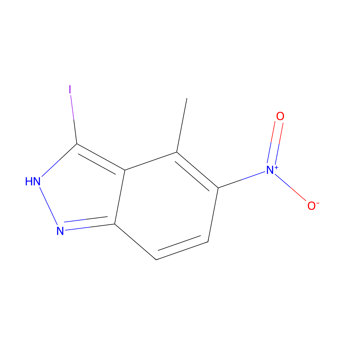 3-Iodo-4-methyl-5-nitro-1H-indazole molecular structure, CAS 1167056-16-7