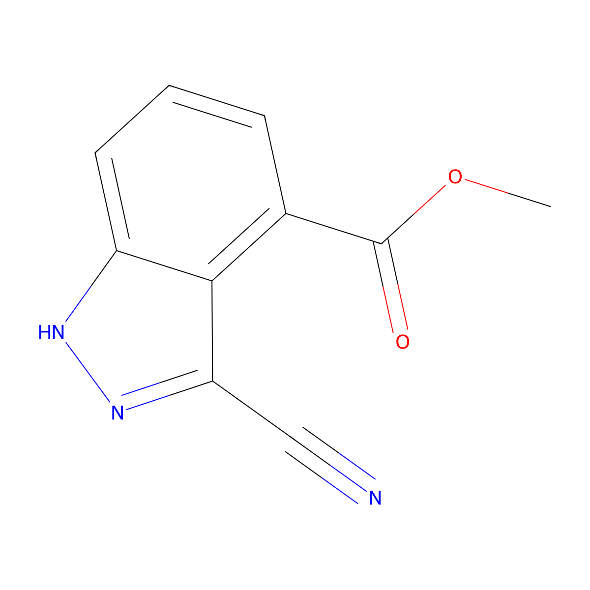 methyl 3-cyano-1H-indazole-4-carboxylate molecular structure, CAS 1167056-21-4