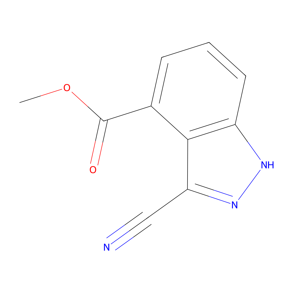methyl 3-cyano-1H-indazole-4-carboxylate molecular structure, CAS 1167056-21-4