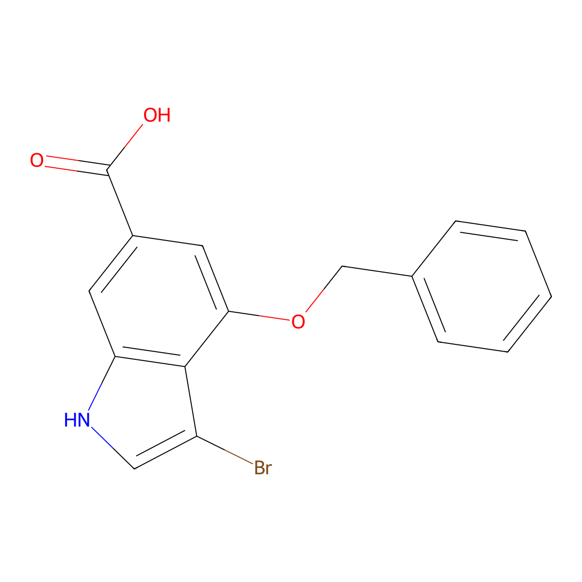 4-Benzyloxy-3-bromo1H-indole-6-carboxylic acid molecular structure, CAS 1167056-23-6