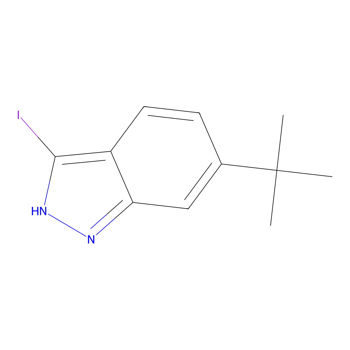 6-(tert-Butyl)-3-iodo-1H-indazole molecular structure, CAS 1167056-24-7