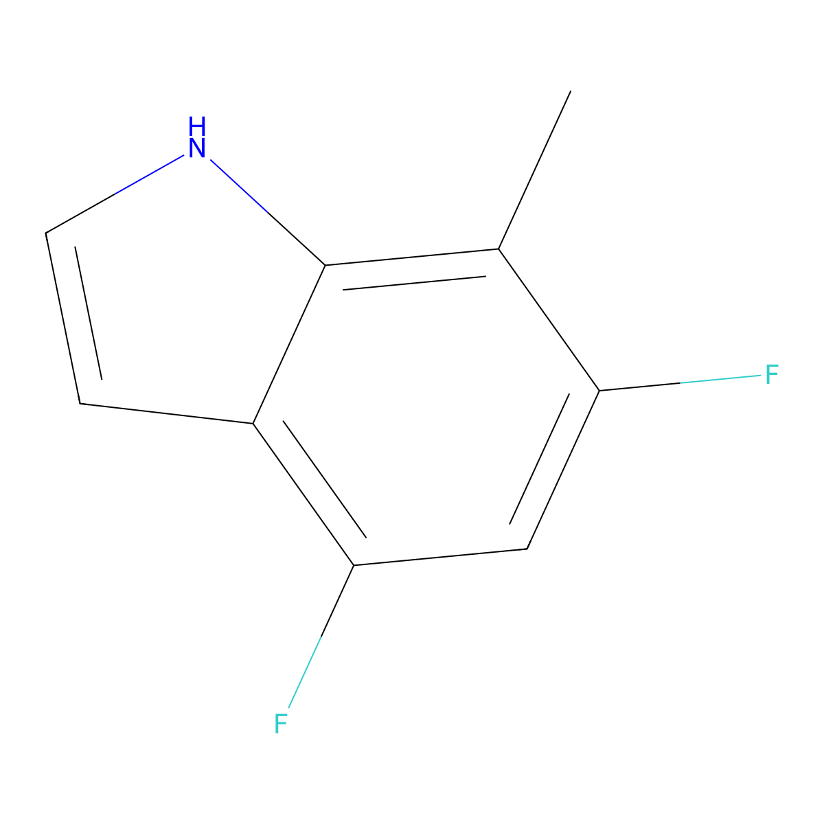 4,6-difluoro-7-methyl-1H-indole molecular structure, CAS 1167056-29-2