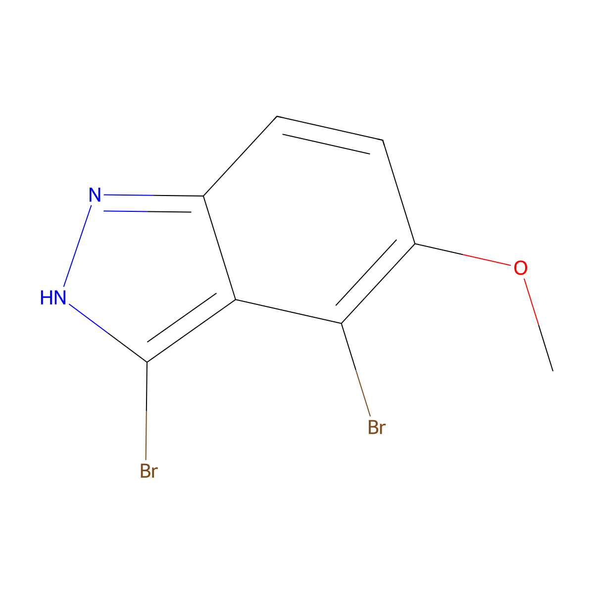 3,4-Dibromo-5-methoxy-1H-indazole molecular structure, CAS 1167056-31-6