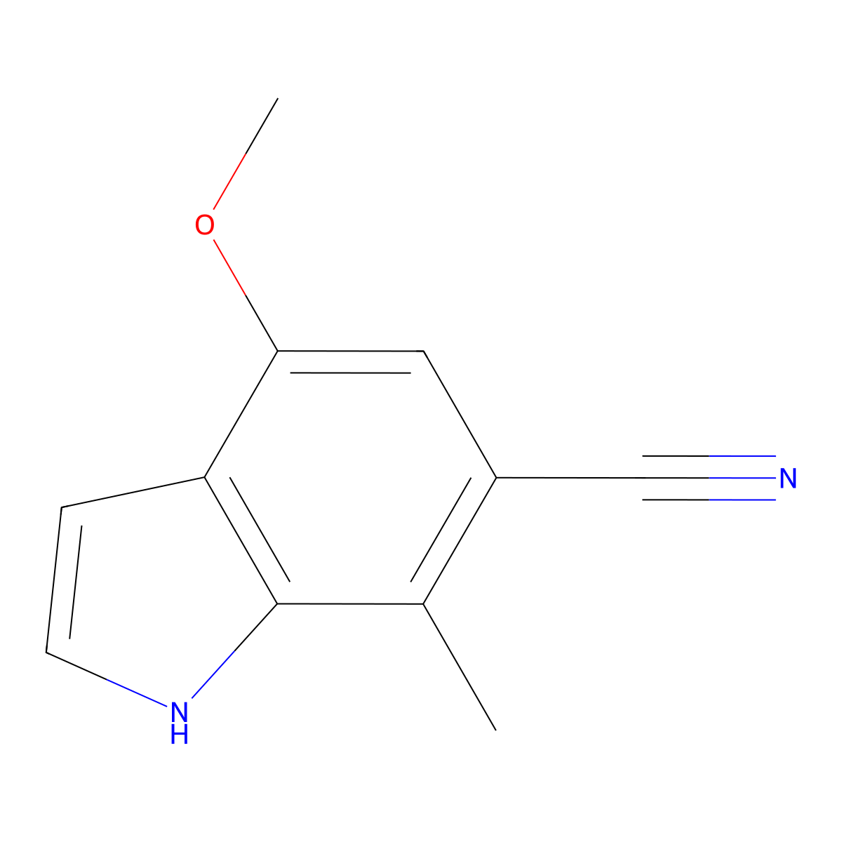 6-Cyano-4-methoxy-7-methyl-1H-indole molecular structure, CAS 1167056-33-8