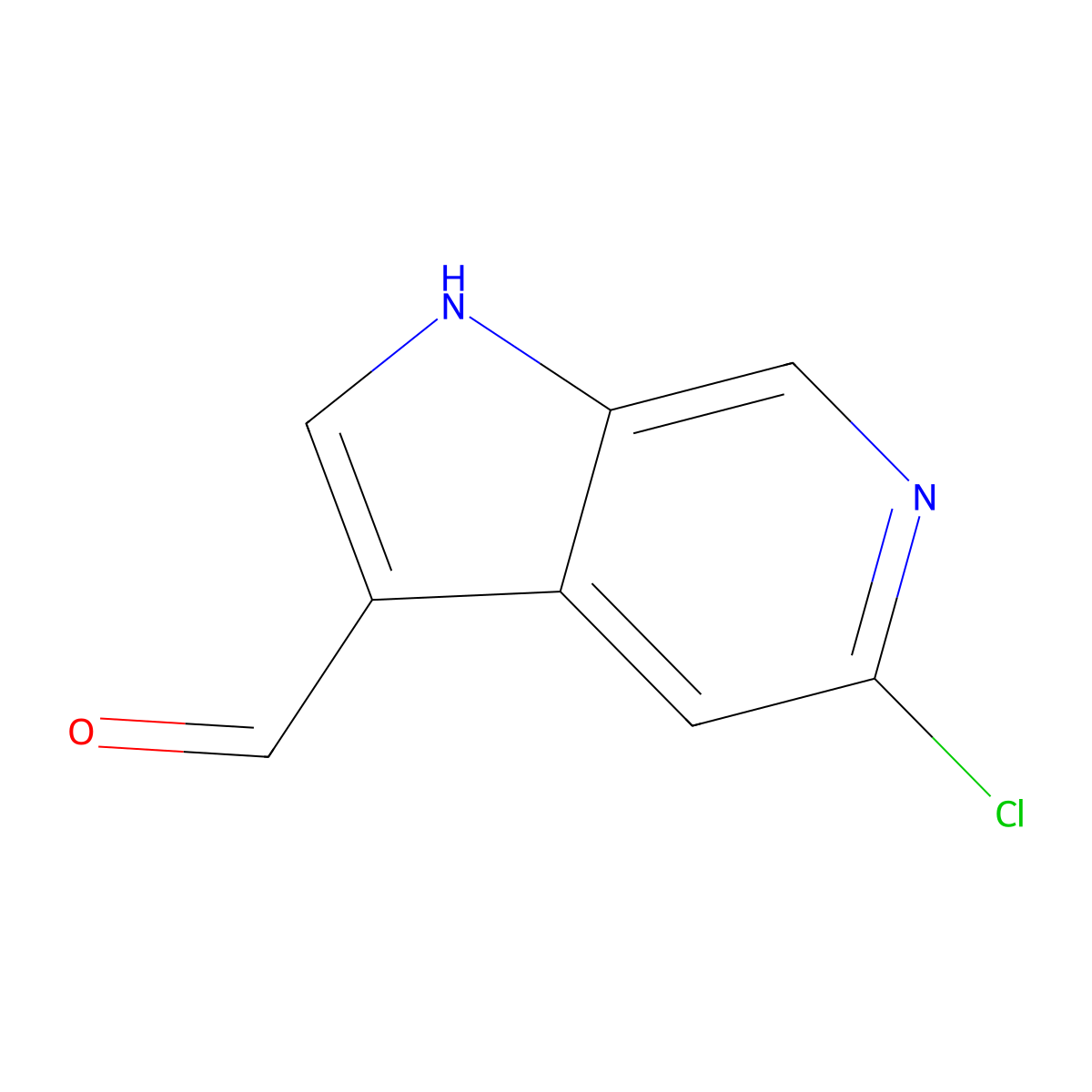 5-chloro-1H-pyrrolo[2,3-c]pyridine-3-carbaldehyde molecular structure, CAS 1167056-35-0