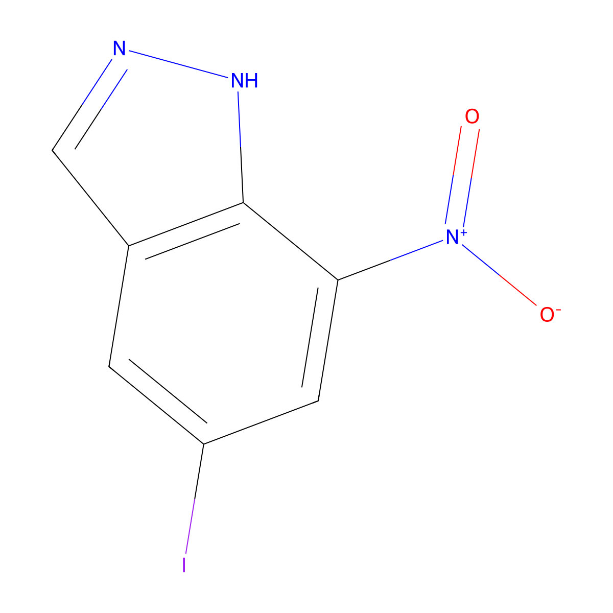 5-iodo-7-nitro-1H-indazole molecular structure, CAS 1167056-40-7
