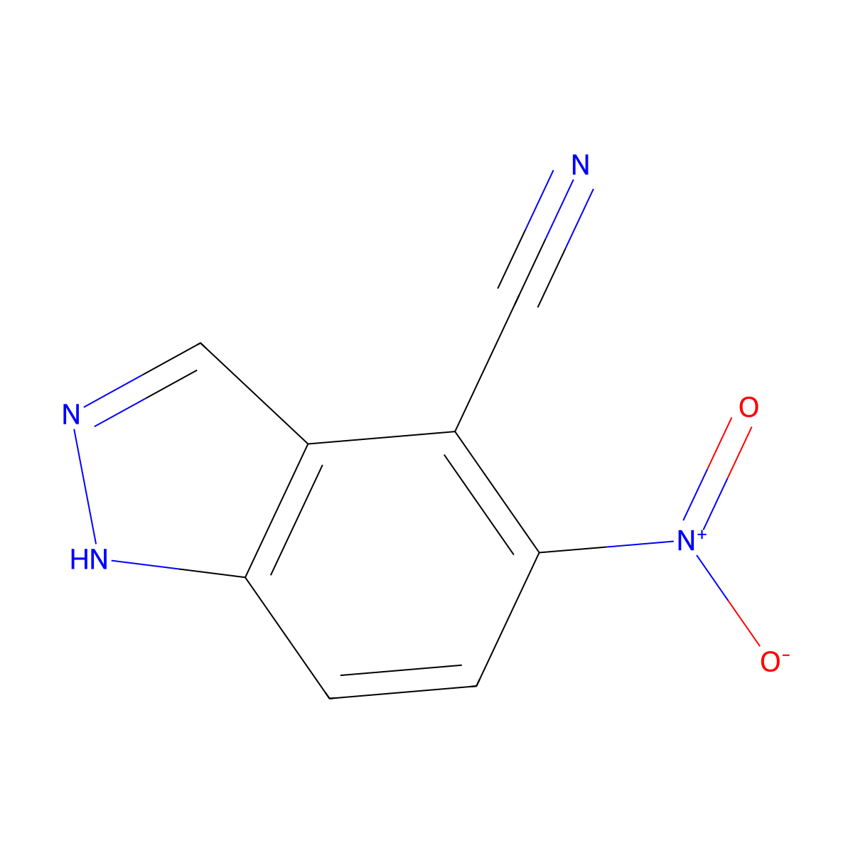 4-Cyano-5-nitro 1H-indazole molecular structure, CAS 1167056-44-1