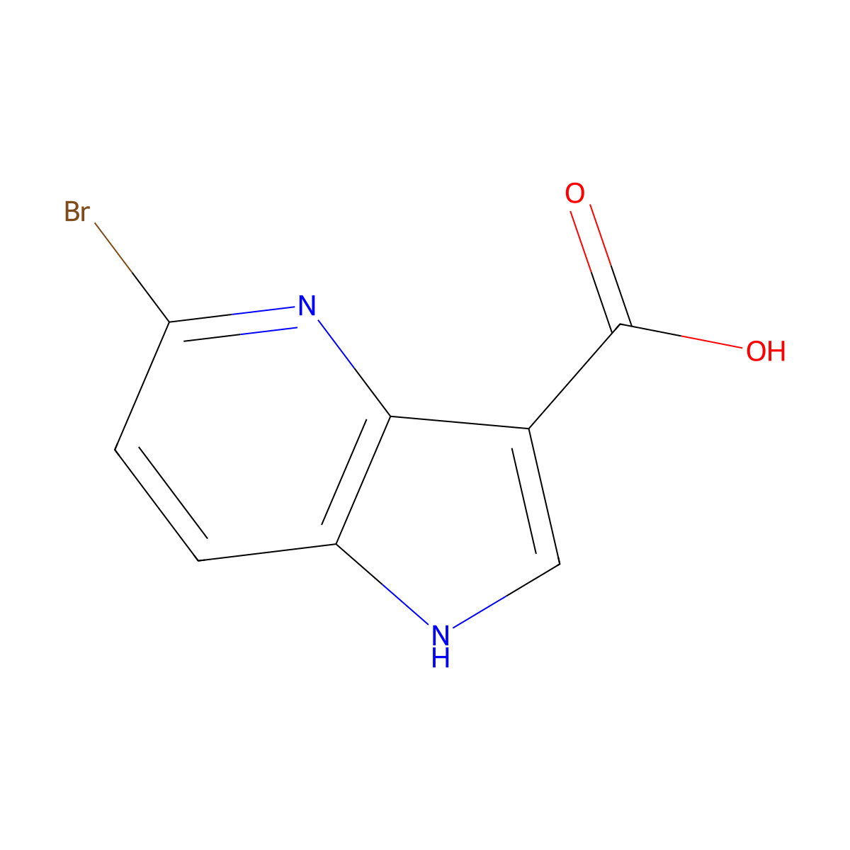 5-Bromo-1H-pyrrolo[3,2-b]pyridine-3-carboxylic acid molecular structure, CAS 1167056-46-3