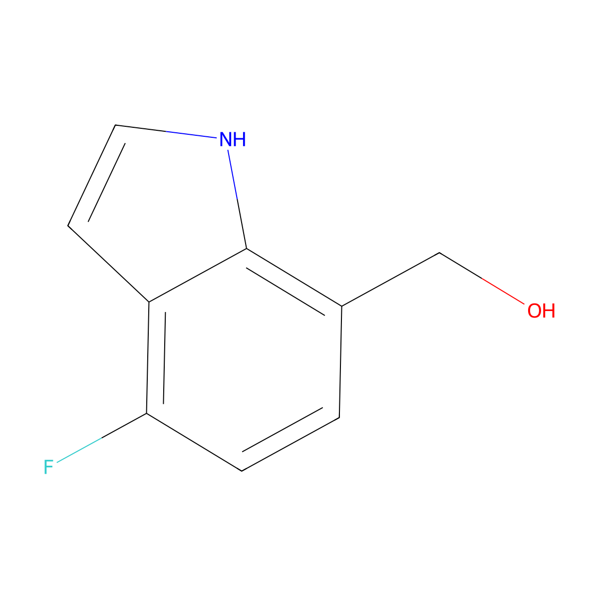 (4-fluoro-1H-indol-7-yl)methanol molecular structure, CAS 1167056-51-0