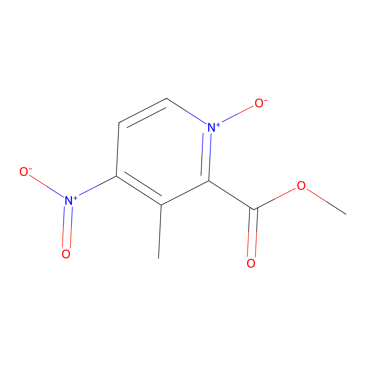 Methyl 3-methyl-4-nitro-1-oxo-1lambda~5~-pyridine-2-carboxylate molecular structure, CAS 1167056-52-1