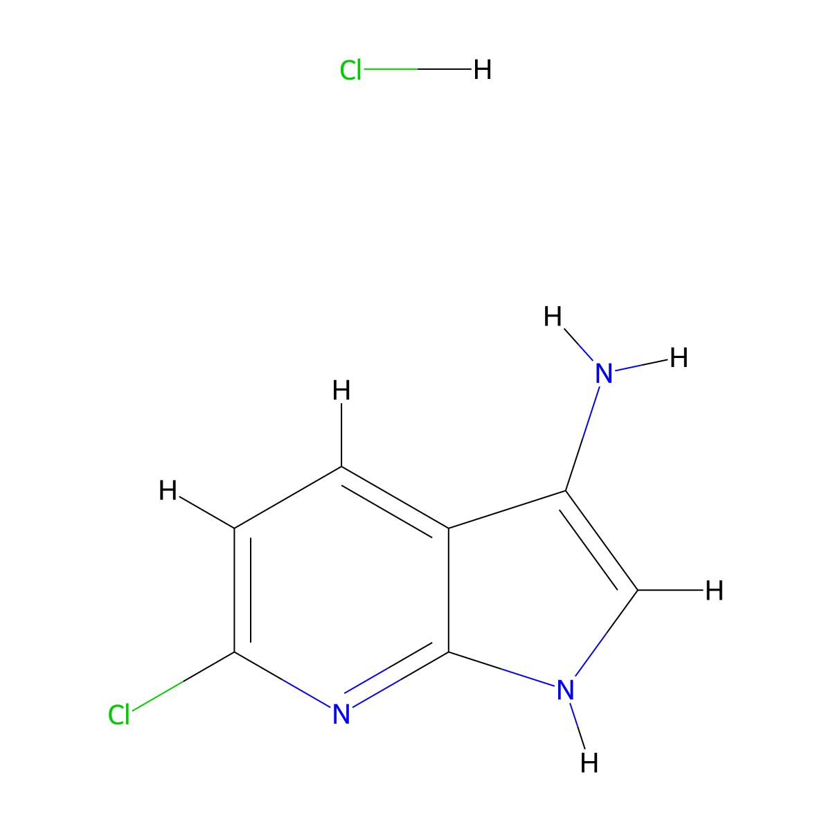 6-Chloro-1H-pyrrolo[2,3-b]pyridin-3-amine hydrochloride molecular structure, CAS 1167056-56-5