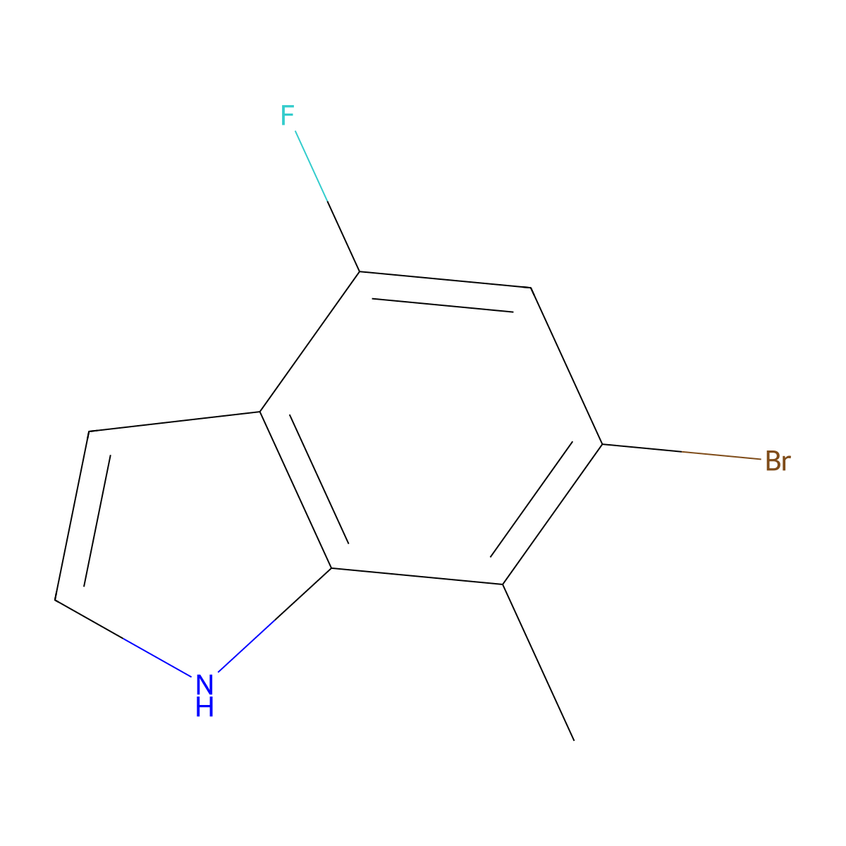 6-bromo-4-fluoro-7-methyl-1H-indole molecular structure, CAS 1167056-57-6