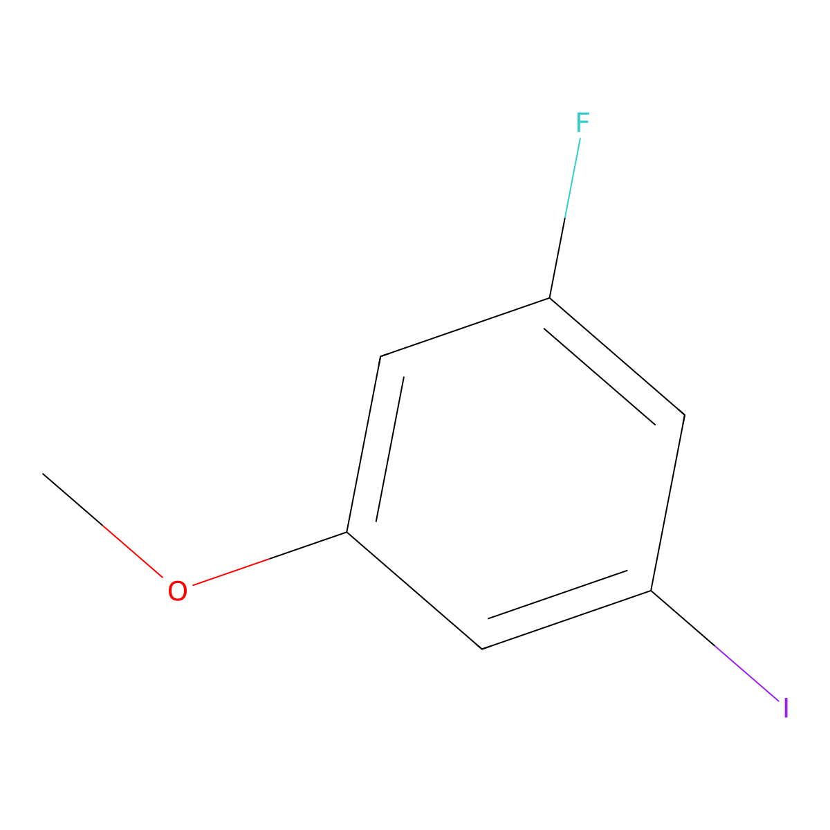 1-Fluoro-3-iodo-5-methoxybenzene molecular structure, CAS 1167056-58-7