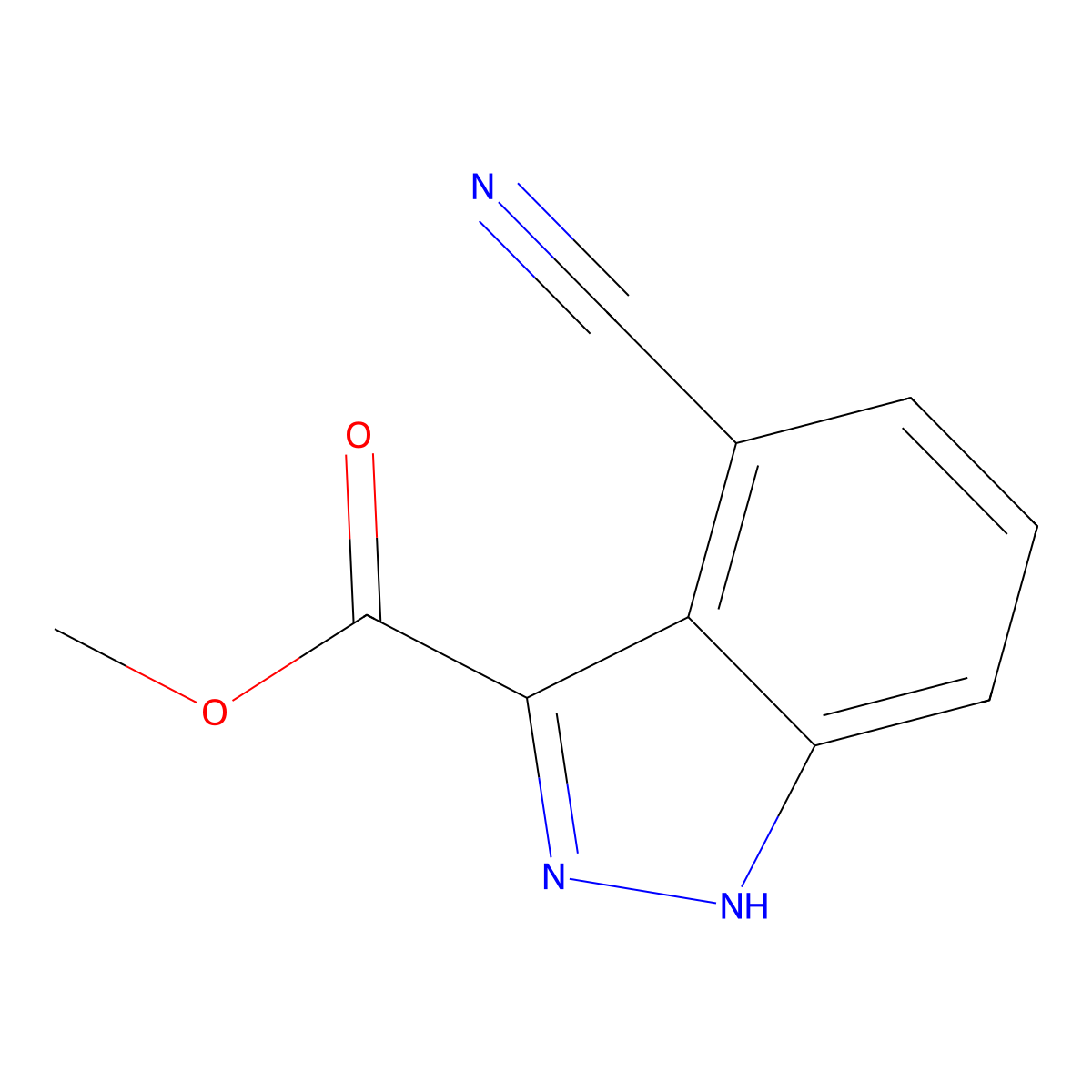 methyl 4-cyano-1H-indazole-3-carboxylate molecular structure, CAS 1167056-66-7