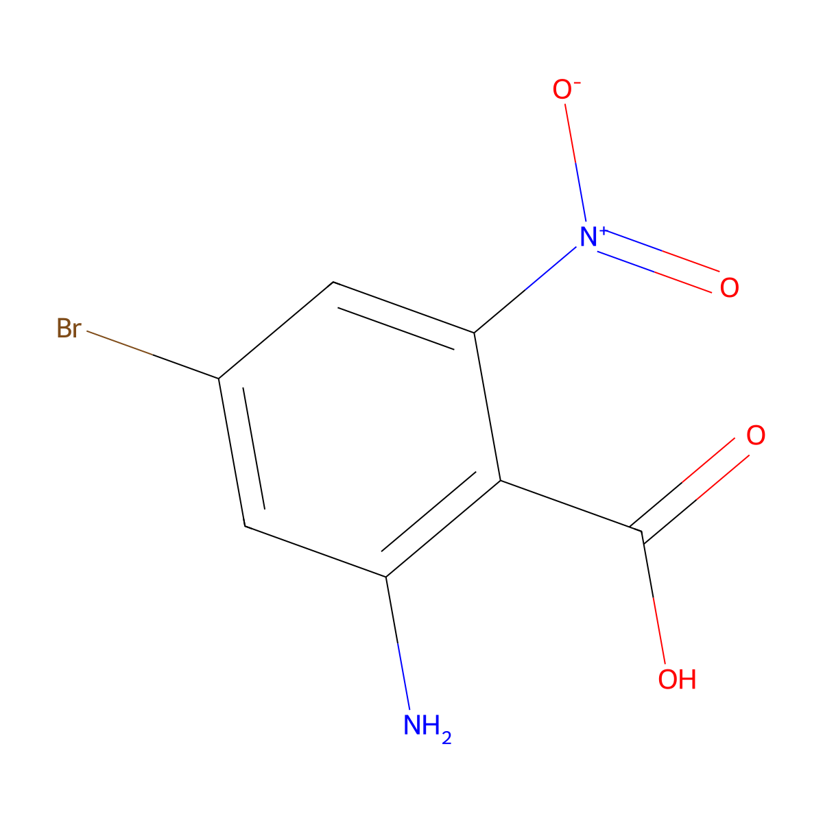 2-Amino-4-bromo-6-nitrobenzoic acid molecular structure, CAS 1167056-67-8