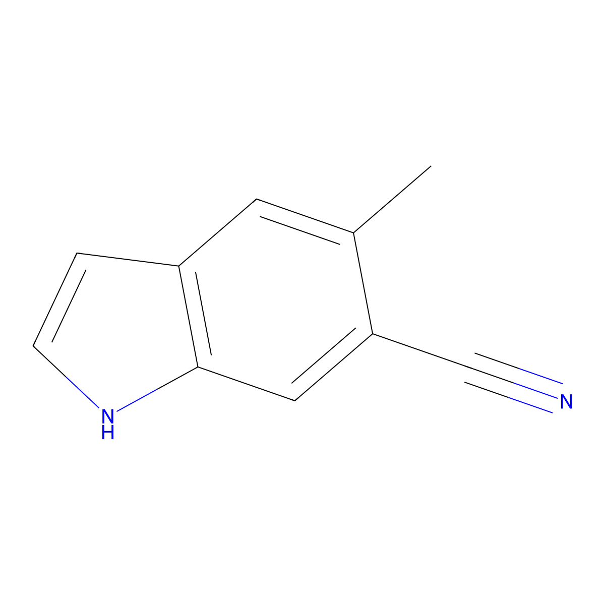 5-methyl-1H-indole-6-carbonitrile molecular structure, CAS 1167056-69-0