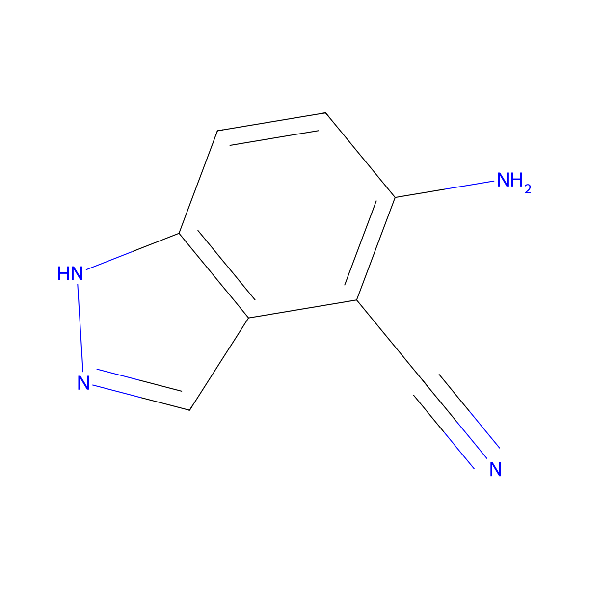 5-Amino-1H-indazole-4-carbonitrile molecular structure, CAS 1167056-70-3