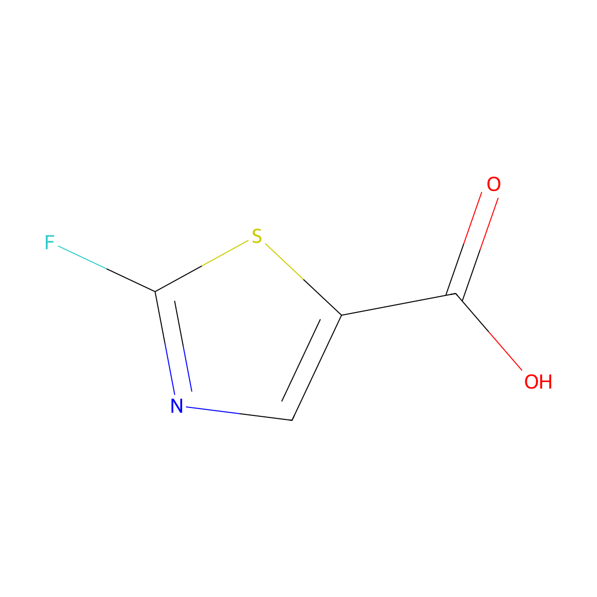 2-Fluoro-5-thiazolecarboxylic acid molecular structure, CAS 1167056-77-0