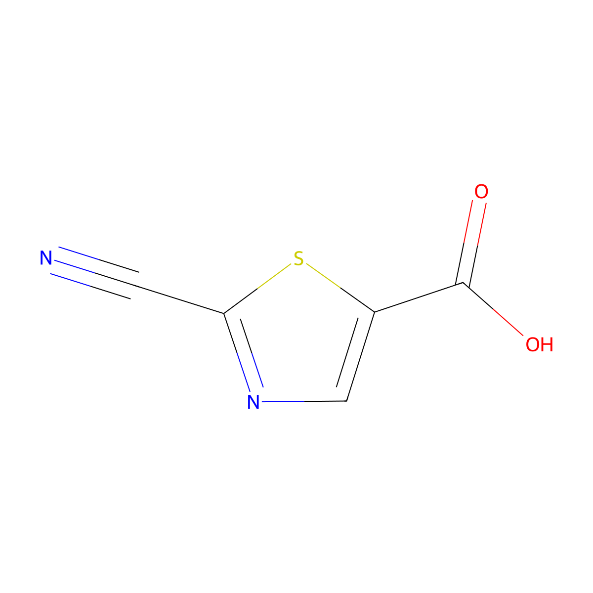 2-Cyano-1,3-thiazole-5-carboxylic acid molecular structure, CAS 1167056-78-1