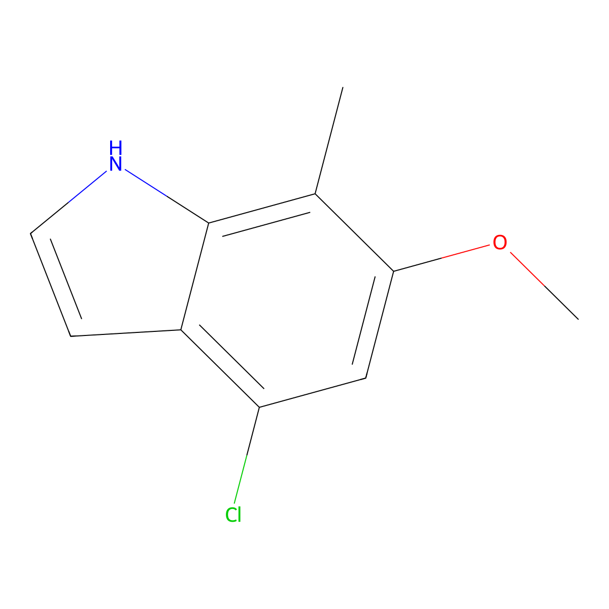 4-chloro-6-methoxy-7-methyl-1H-indole molecular structure, CAS 1167056-82-7