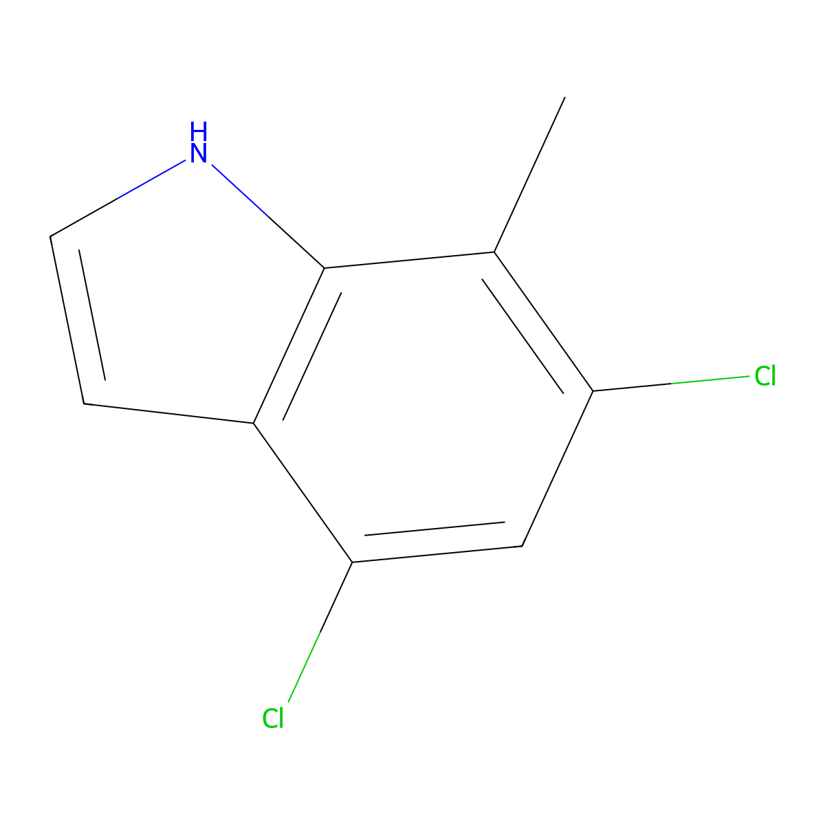4,6-dichloro-7-methyl-1H-indole molecular structure, CAS 1167056-84-9