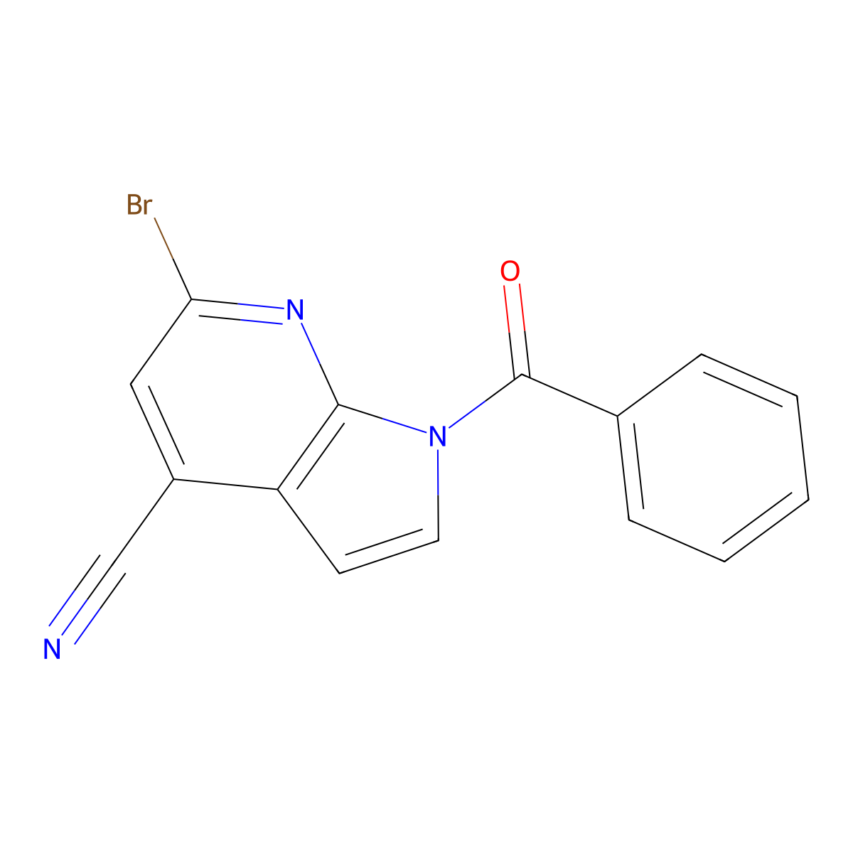 1-Benzoyl-4-cyano-6-bromo-7-azaindole molecular structure, CAS 1167056-85-0