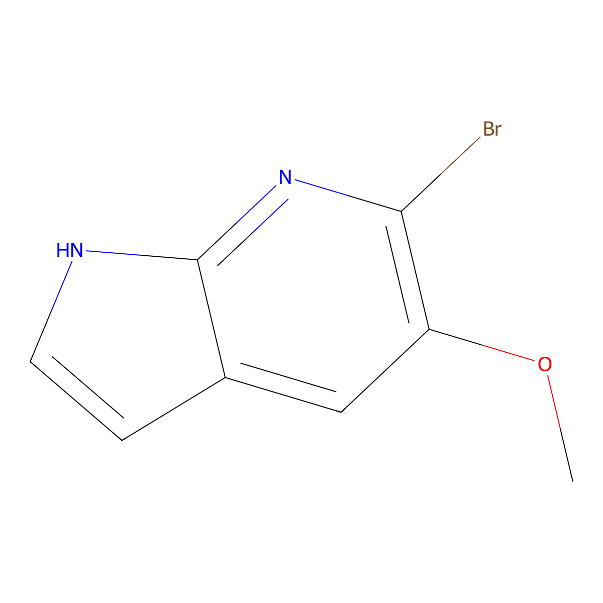 6-bromo-5-methoxy-1H-pyrrolo[2,3-b]pyridine molecular structure, CAS 1167056-86-1