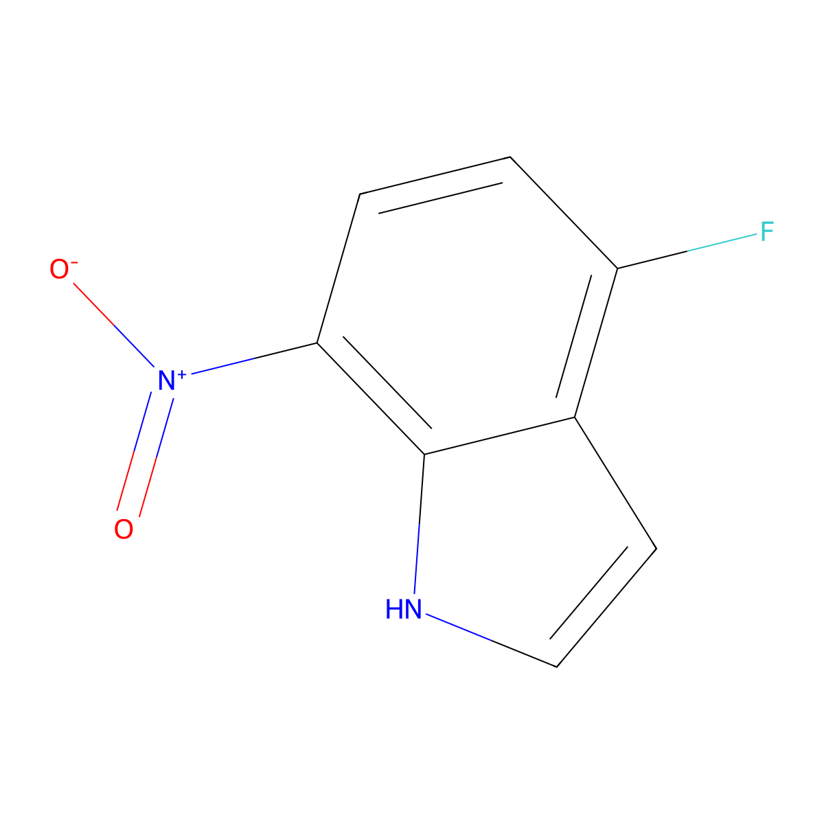 4-fluoro-7-nitro-1H-indole molecular structure, CAS 1167056-95-2
