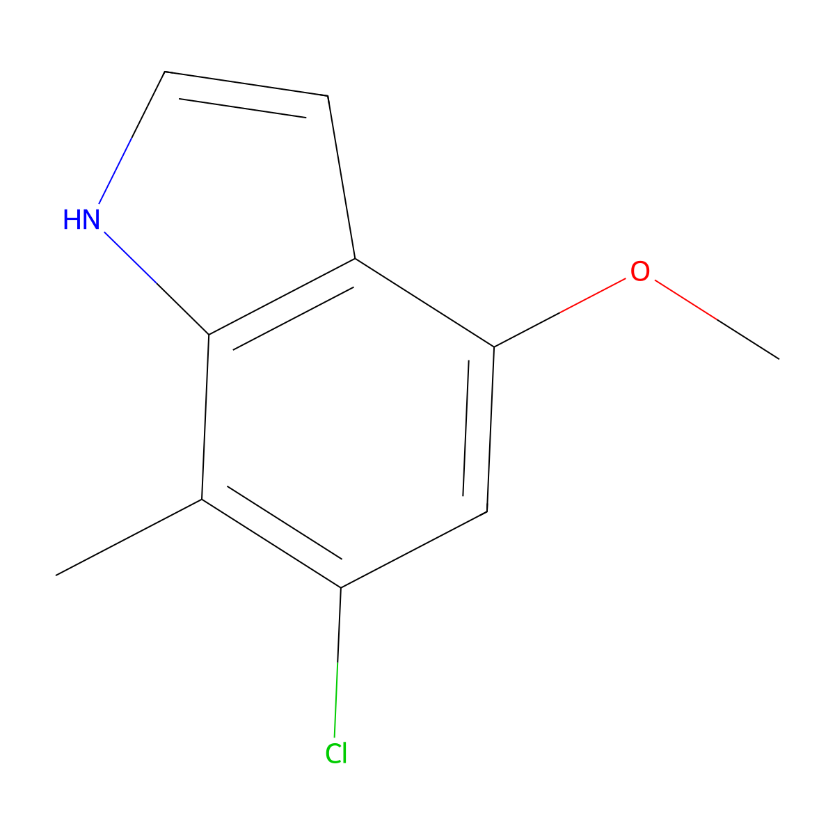 6-chloro-4-methoxy-7-methyl-1H-indole molecular structure, CAS 1167056-98-5