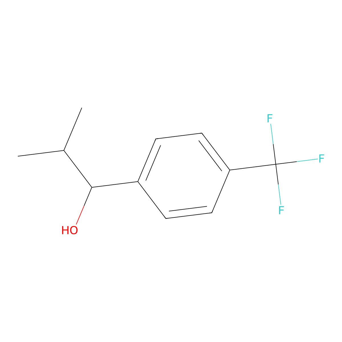 2-Methyl-1-(4-(trifluoromethyl)phenyl)propan-1-ol molecular structure, CAS 116707-07-4