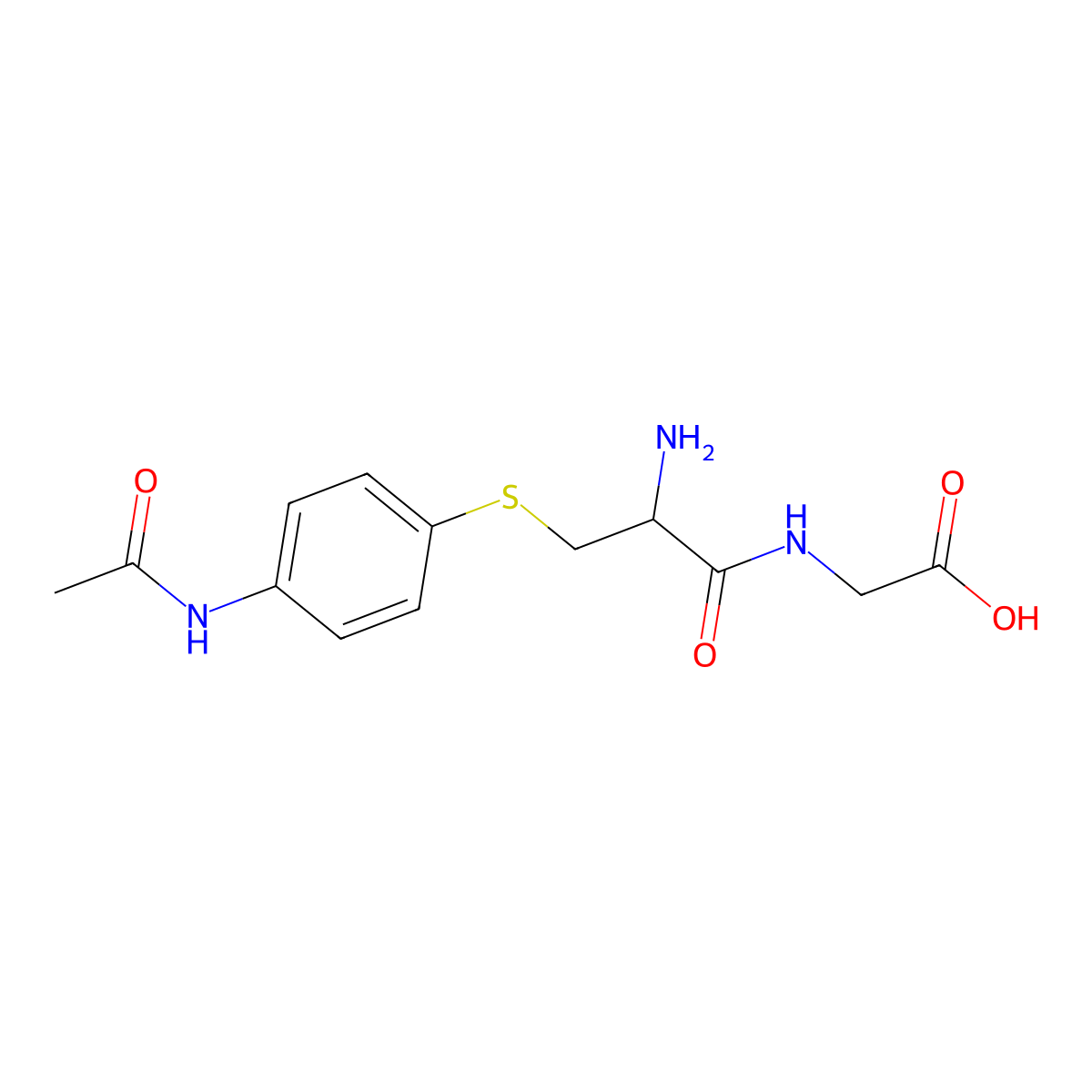 Acetaminophen cysteinylglycine molecular structure, CAS 116709-74-1