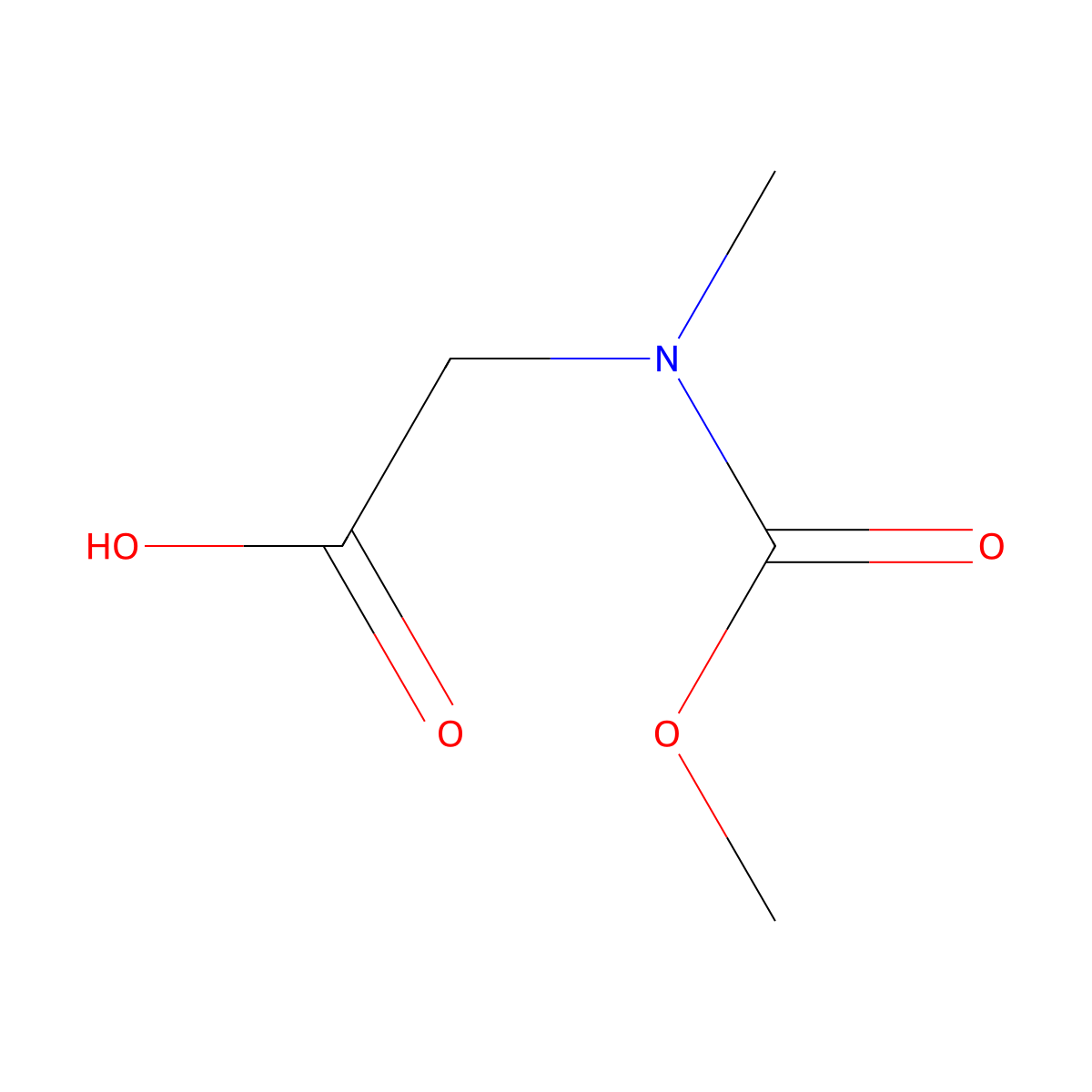 2-[(Methoxycarbonyl)(methyl)amino]acetic acid molecular structure, CAS 116714-27-3