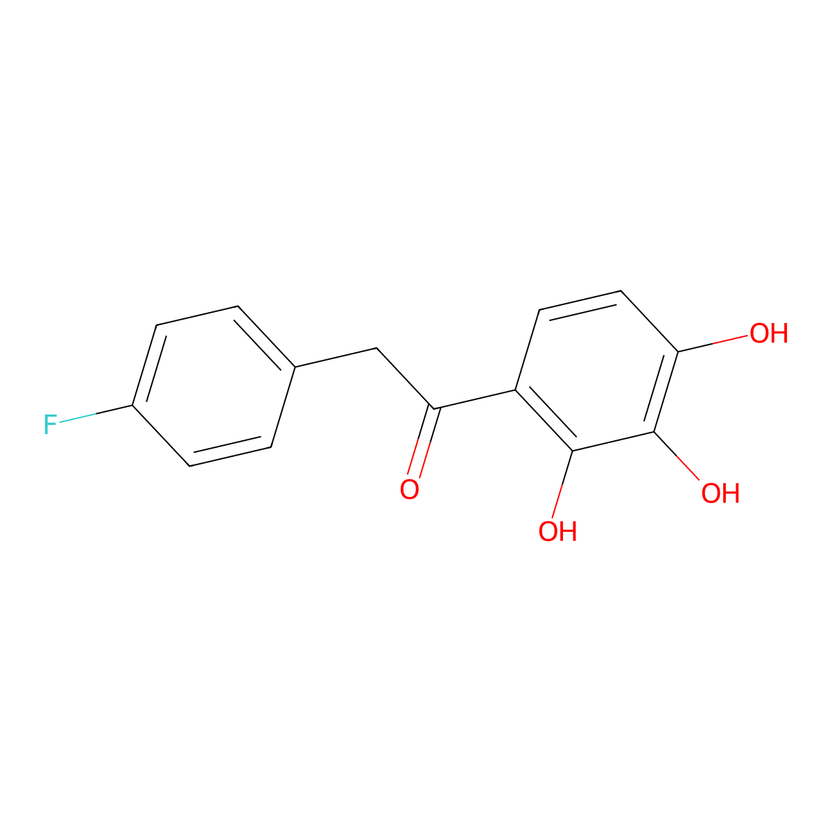 2-(4-Fluorophenyl)-1-(2,3,4-trihydroxyphenyl)ethan-1-one molecular structure, CAS 116719-24-5