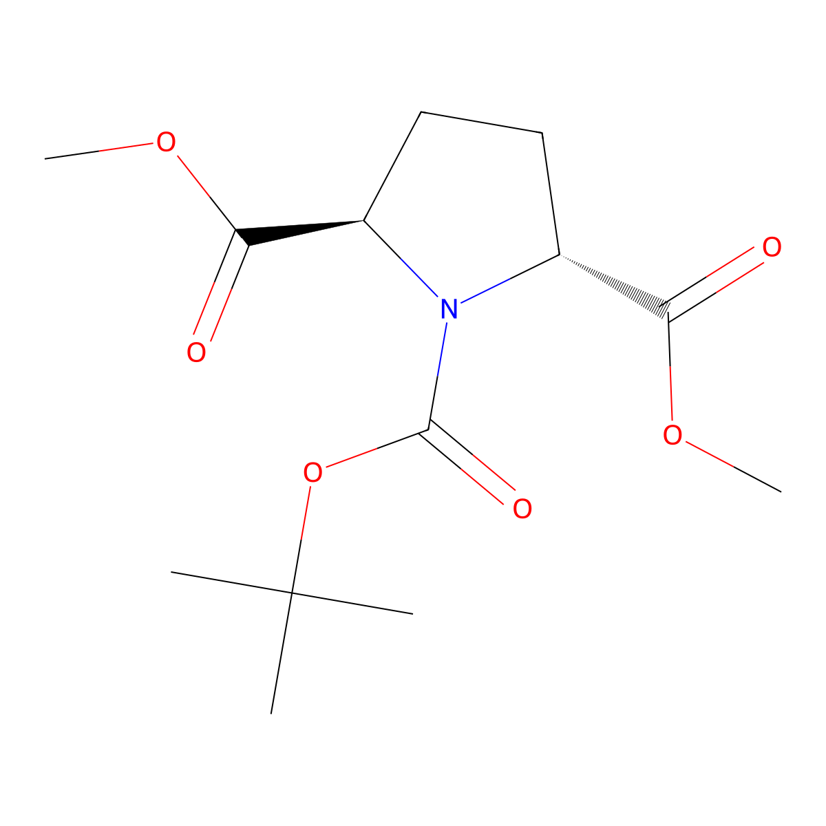 O1-tert-butyl O2,O5-dimethyl trans-pyrrolidine-1,2,5-tricarboxylate molecular structure, CAS 116724-76-6