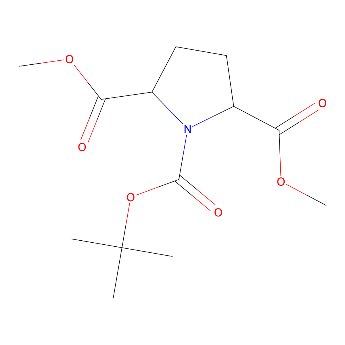 O1-tert-Butyl O2,O5-dimethyl cis-pyrrolidine-1,2,5-tricarboxylate molecular structure, CAS 116724-79-9