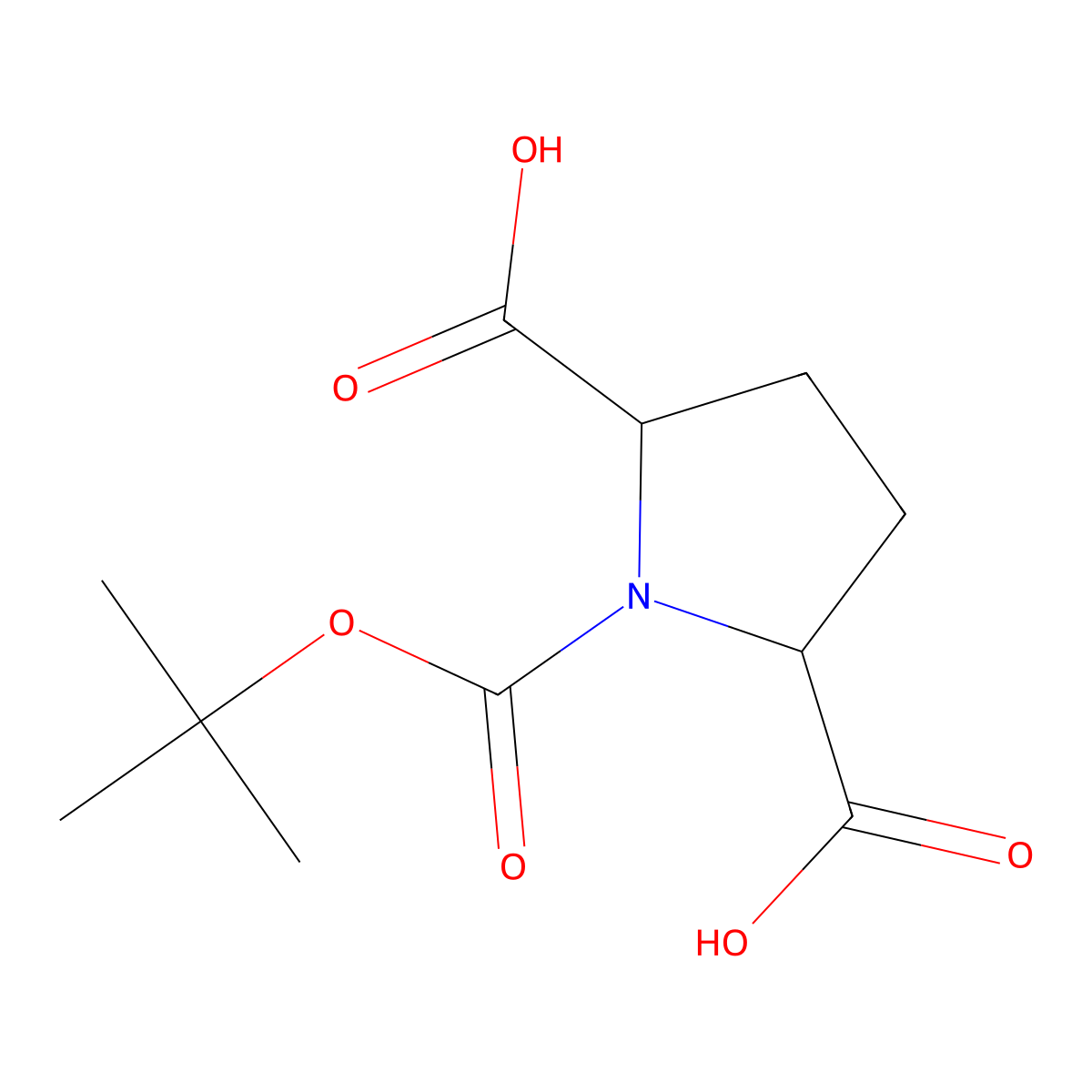 cis-1-(tert-Butoxycarbonyl)pyrrolidine-2,5-dicarboxylic acid molecular structure, CAS 116724-80-2