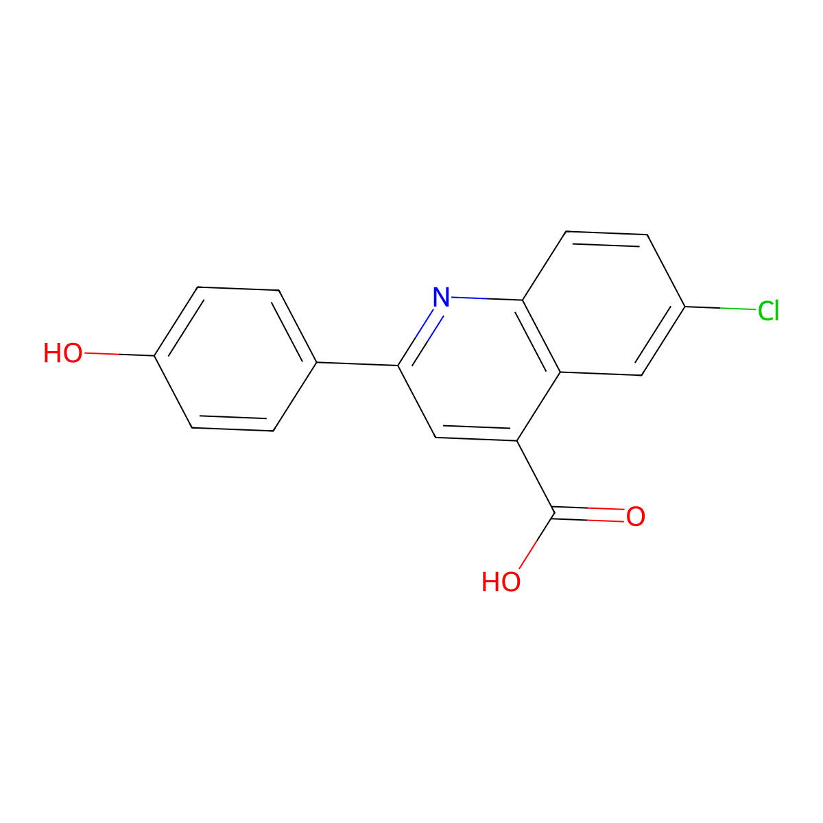 6-Chloro-2-(4-hydroxyphenyl)quinoline-4-carboxylic acid molecular structure, CAS 116734-19-1