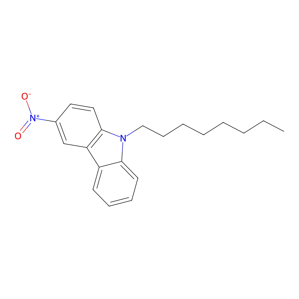3-Nitro-9-octyl-9H-carbazole molecular structure, CAS 116734-78-2