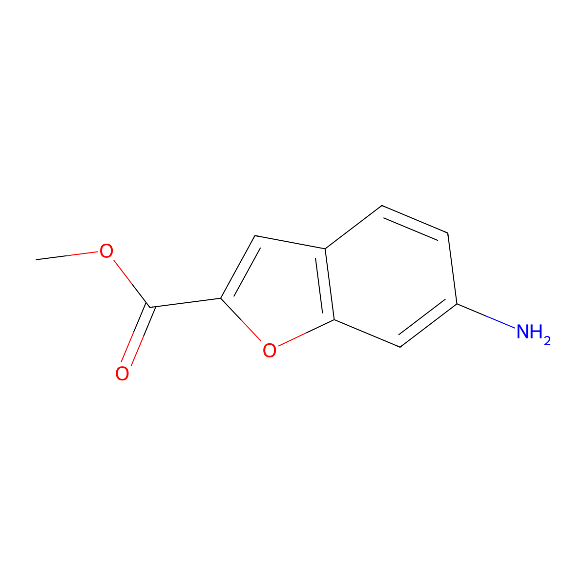 Methyl 6-amino-1-benzofuran-2-carboxylate molecular structure, CAS 1167411-36-0