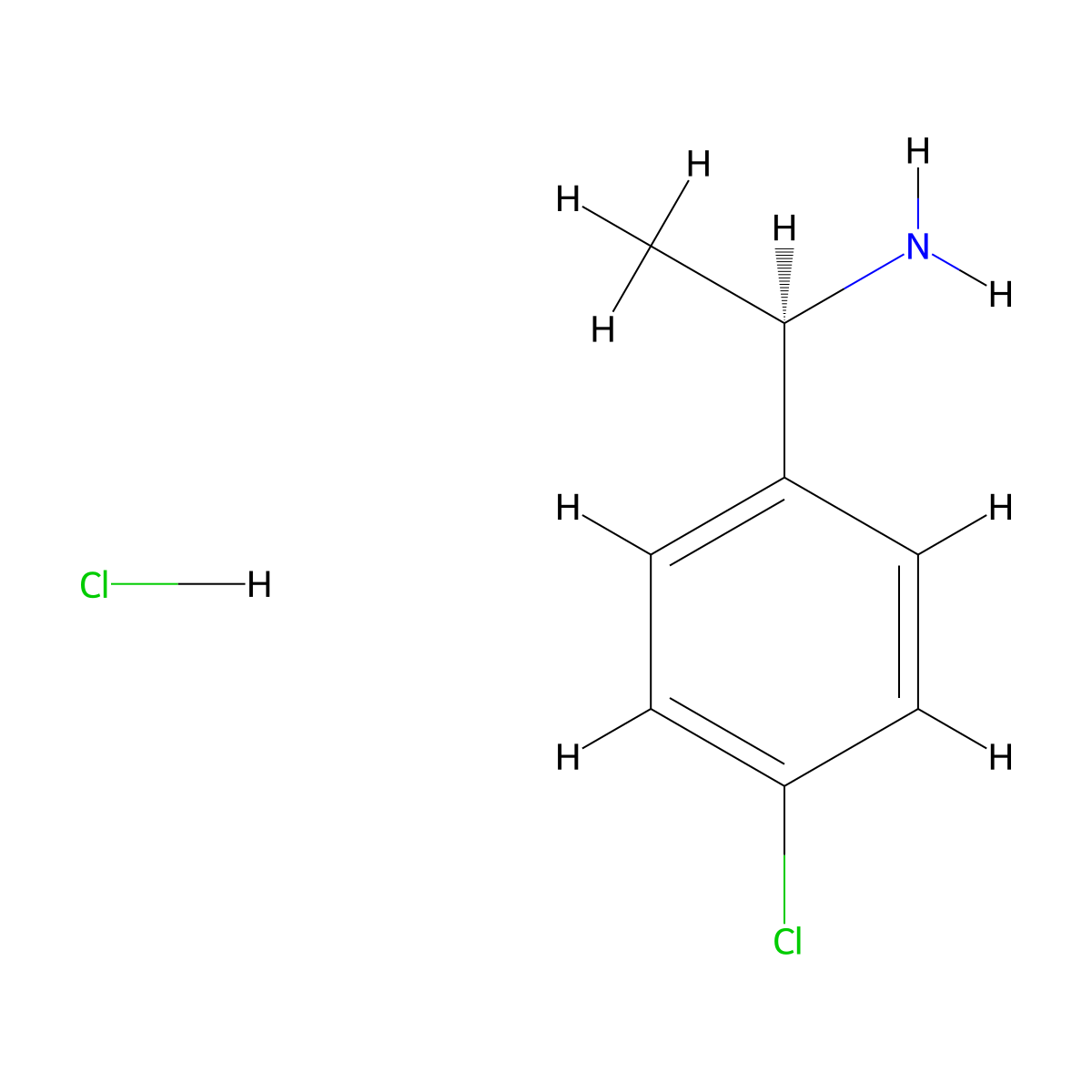 (1R)-1-(4-chlorophenyl)ethan-1-amine hydrochloride molecular structure, CAS 1167414-87-0