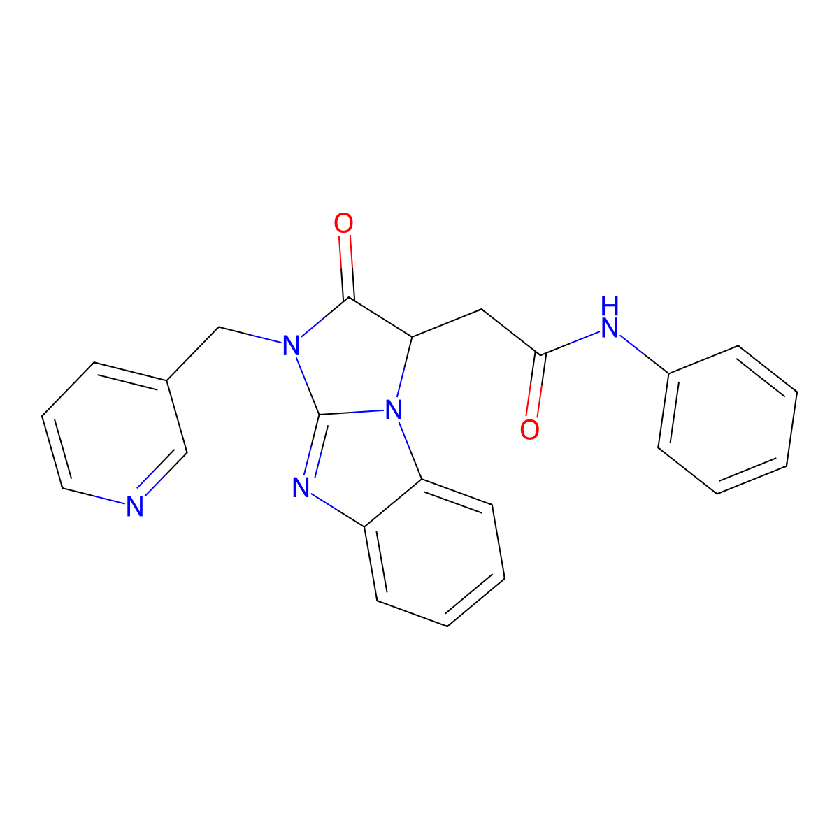 2-[2-oxo-1-(pyridin-3-ylmethyl)-2,3-dihydro-1H-imidazo[1,2-a]benzimidazol-3-yl]-N-phenylacetamide molecular structure, CAS 1167417-25-5
